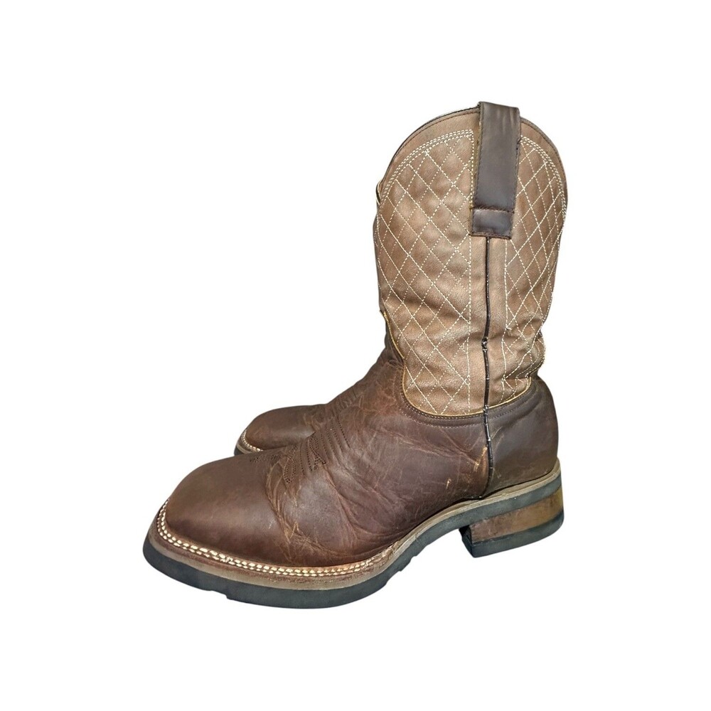 Roper Men's Christopher Cross Square Toe Western Boot Size 11 EE Brown Leather